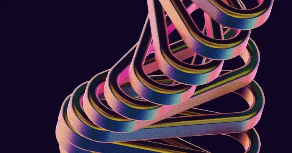 Manifesto for Enterprise Agility -- abstract stacked shapes on a dark purple background