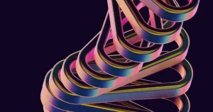 Manifesto for Enterprise Agility -- abstract stacked shapes on a dark purple background