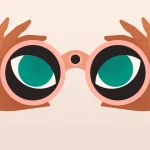 Intentional Observation – illustration of hands holding binoculars